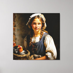 "Guardian of the Flock" "Sara" Dutch Girl Porträtt Canvastryck