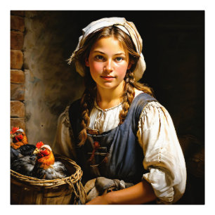 "Guardian of the Flock" "Sara" Dutch Girl Porträtt Fototryck
