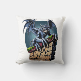 Guardian of the Heights: A Gothic Gargoyle Artwork Kudde