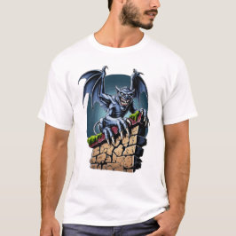 Guardian of the Heights: A Gothic Gargoyle Artwork T Shirt