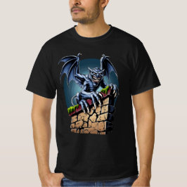 Guardian of the Heights: A Gothic Gargoyle Artwork T Shirt