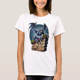 Guardian of the Heights: A Gothic Gargoyle Artwork T Shirt