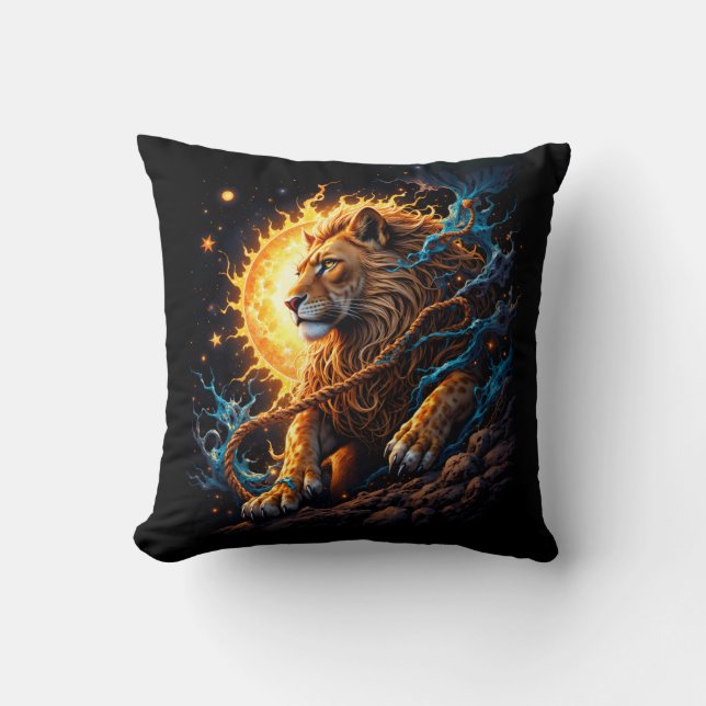 Guardian of the Solar Threshold – Lion of Balance  Kudde (Framsida)