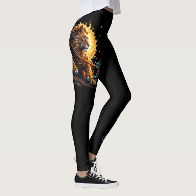 Guardian of the Solar Threshold – Lion of Balance  Leggings (Höger)