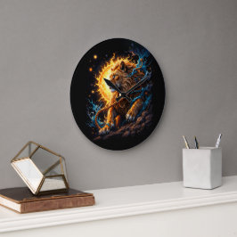 Guardian of the Solar Threshold – Lion of Balance  Stor Klocka