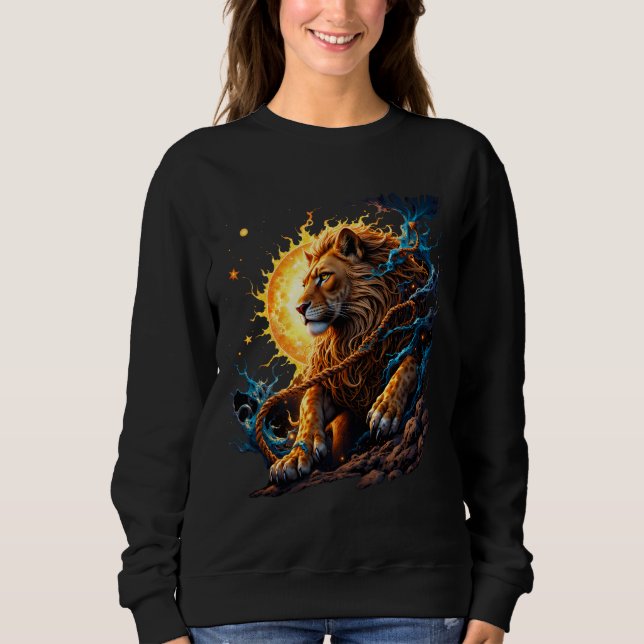 Guardian of the Solar Threshold – Lion of Balance  T Shirt (Framsida)