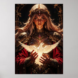 Guardian Priestess Magical Wall Art Poster