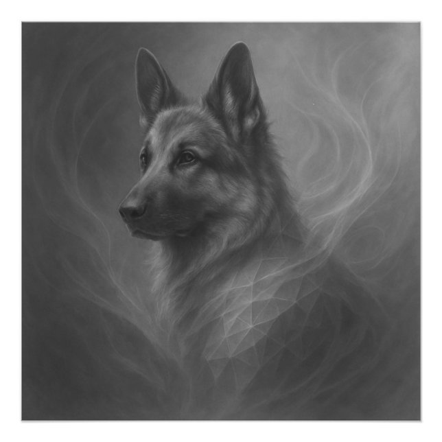 Guardian Spirit – German Shepherd Geometry Fototryck (Framsidan)