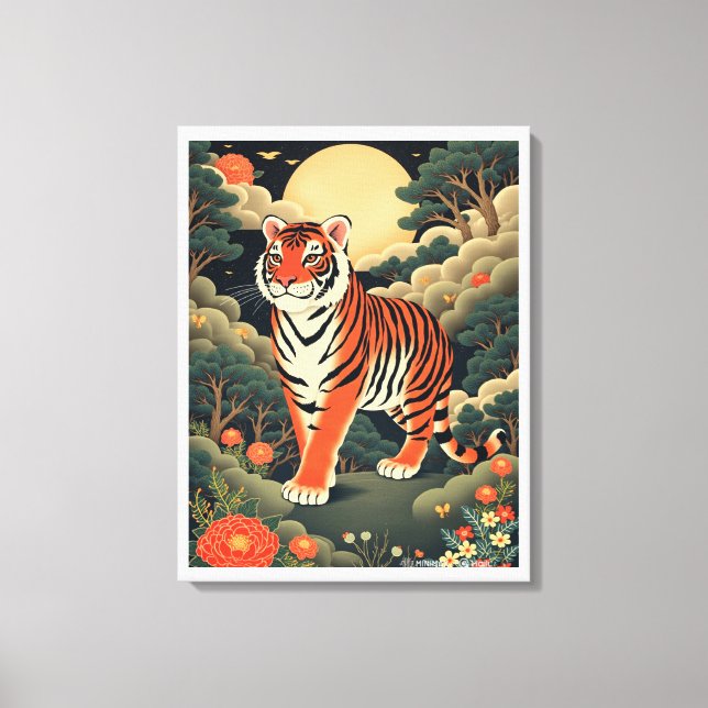 Guardian Tiger i Joseon Forest Canvastryck (Framsida)