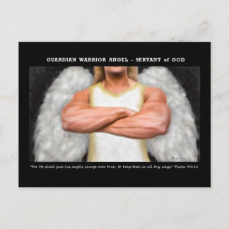 Guardian Warrior Angel vycard Vykort