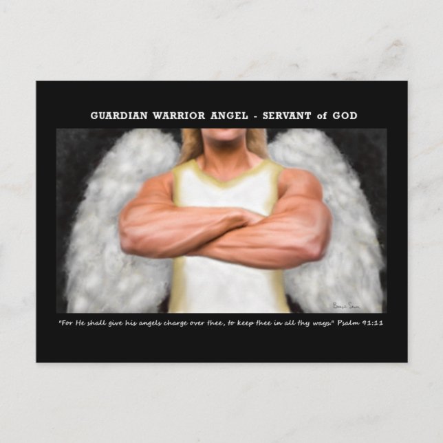 Guardian Warrior Angel vycard Vykort (Framsida)
