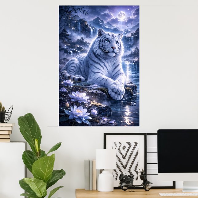 Guardian White Tiger – Silent Strength and Gentle  Poster (Hemmakontoret)
