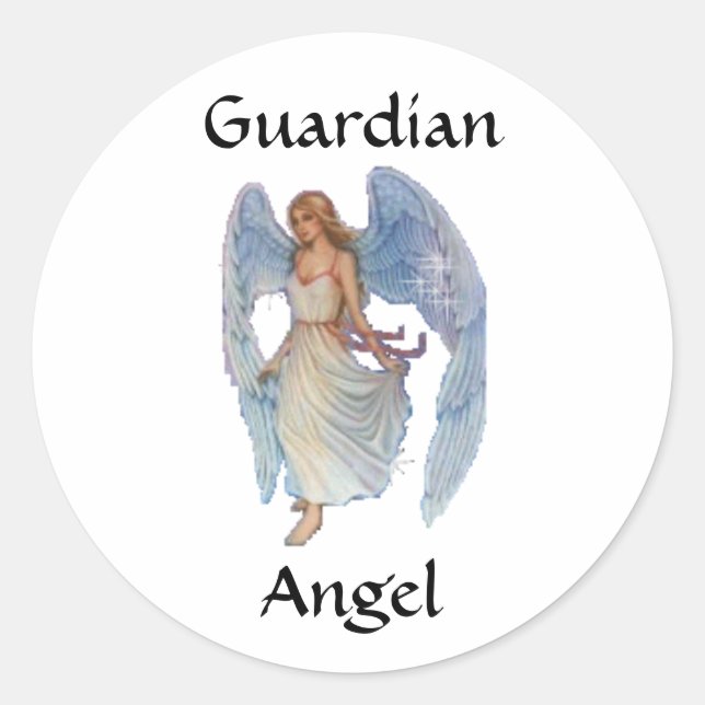 GuardianAngel Runt Klistermärke (Framsida)