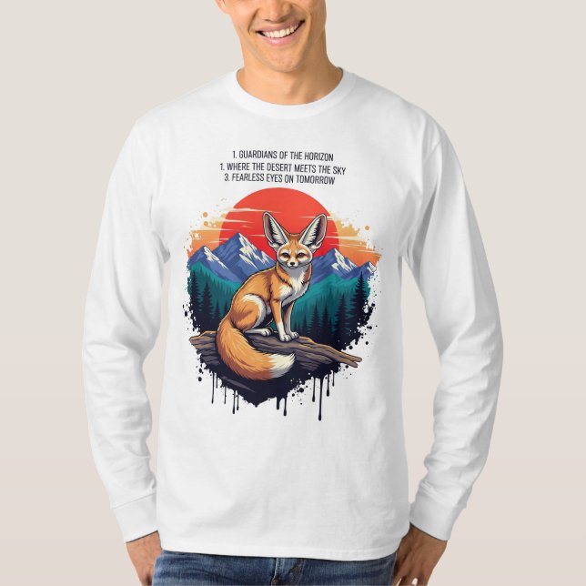 Guardianer från Horisont - Fennec Fox Desert Art T Shirt (Framsida)