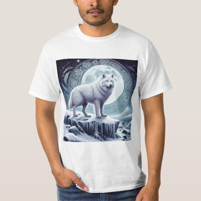Guardianes del Ártico: Lobo Céltico T Shirt (Framsida)