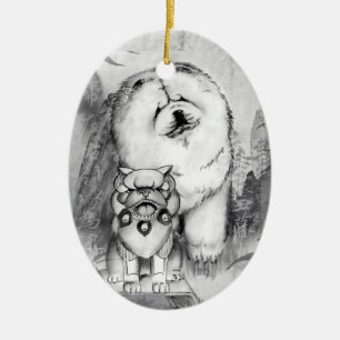 GUARDIANS Chow and Foo Hund Ornamet Julgransprydnad Keramik