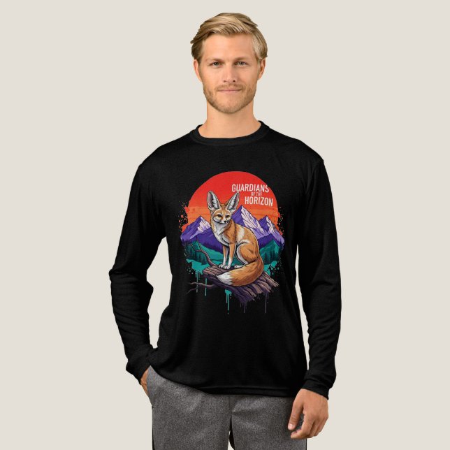 Guardians of the Horizon - Fennec Fox Sunset Illus T Shirt (Hel framsida)