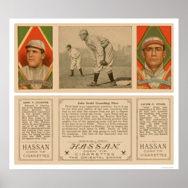 Guarding First Red Sox Baseball 1912 Poster (Framsidan)
