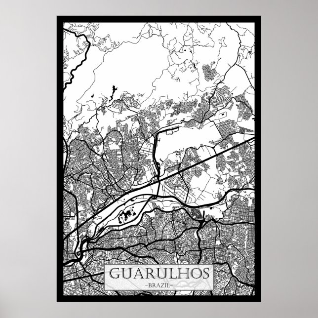 Guarulhos Brasilien Karta Poster (Framsidan)