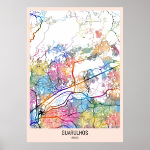Guarulhos Brasilien Karta Poster