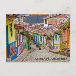 Guatapé, Colombia Colorful Street Vykort