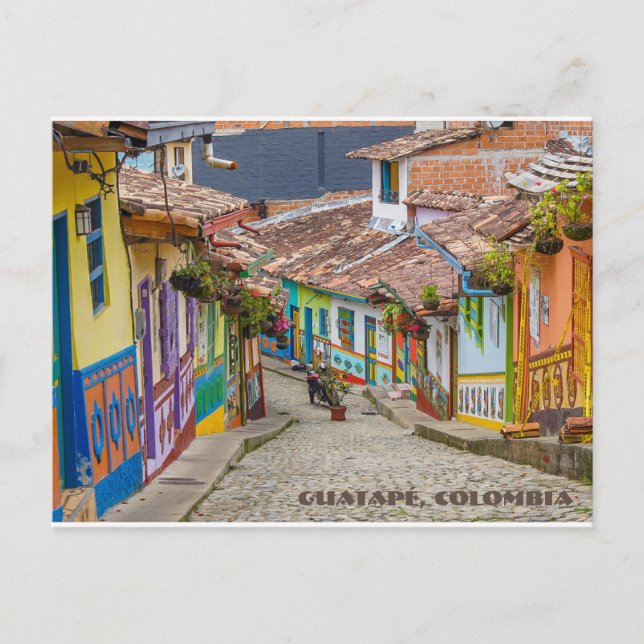 Guatapé, Colombia Colorful Street Vykort (Framsida)