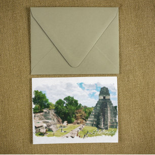 Guatemala Aztec Temple Travel Vykort