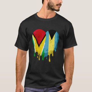 Guatemala Bahamas Flag Heart Citizen Grown Patriot T Shirt