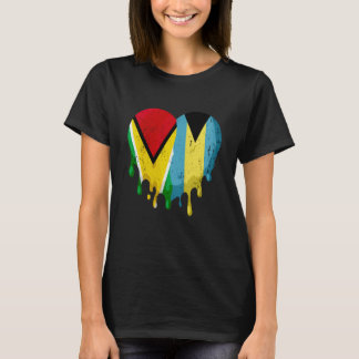 Guatemala Bahamas Flag Heart Citizen Grown Patriot T Shirt
