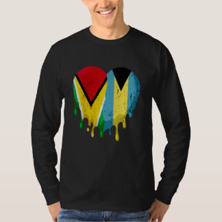 Guatemala Bahamas Flag Heart Citizen Grown Patriot T Shirt