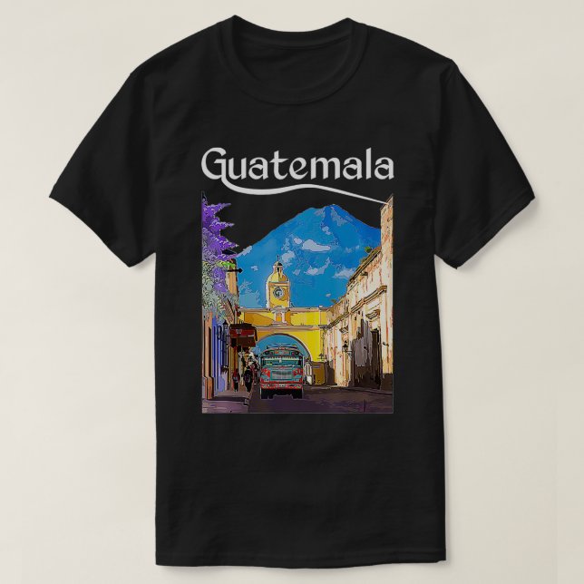 Guatemala Chicken Buss Antigua Chapin Quetzal Guat T Shirt (Design framsida)