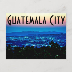 Guatemala City, Guatemala, Centralamerika i skymni Vykort