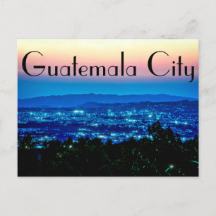 Guatemala City, Guatemala, Centralamerika i skymni Vykort