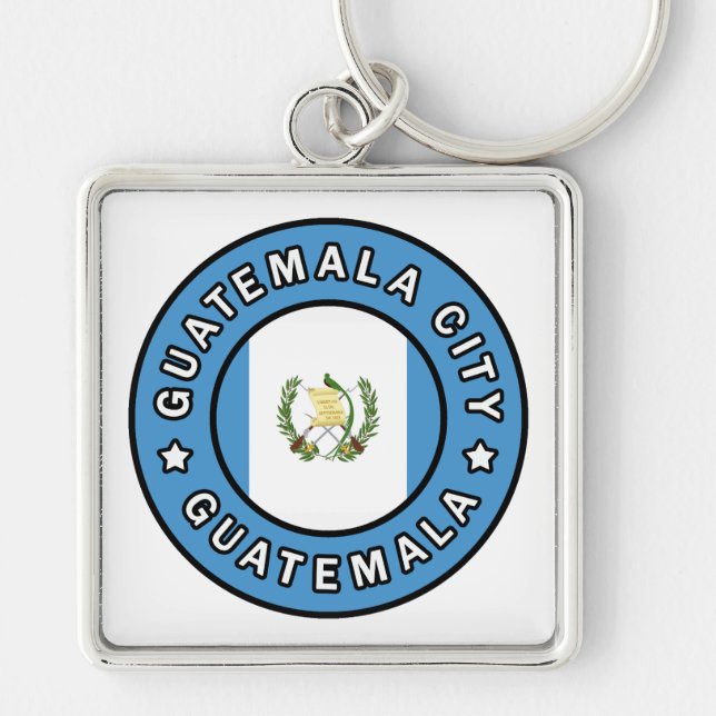 Guatemala City Guatemala Fyrkantig Silverfärgad Nyckelring (Framsidan)