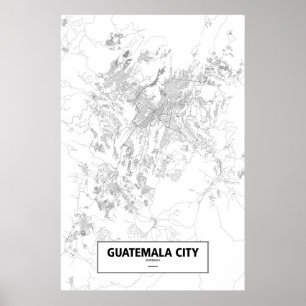 Guatemala City, Guatemala (svart på vitt) Poster