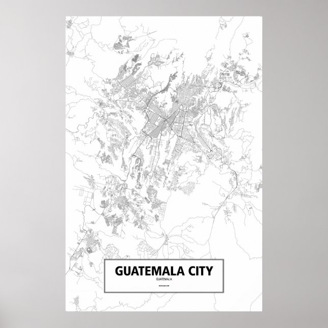 Guatemala City, Guatemala (svart på vitt) Poster (Framsidan)
