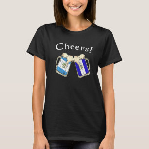 Guatemala El Salvador Flagga Cheers Öl Uppvuxen Pa T Shirt