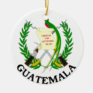 GUATEMALA - emblem/flagga/jackande av arm/symbol Julgransprydnad Keramik