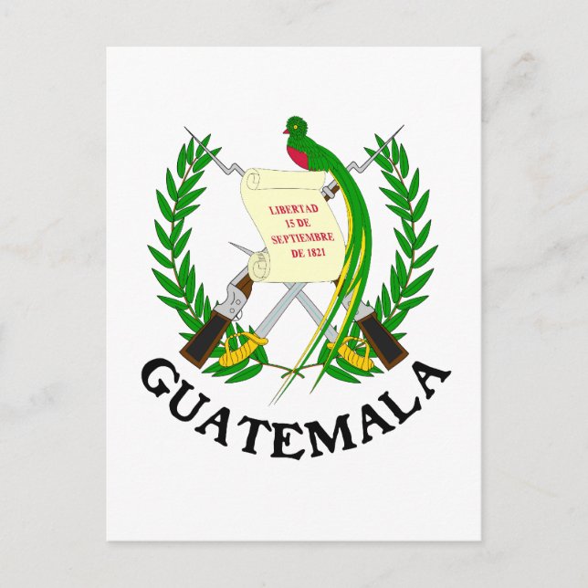 GUATEMALA - emblem/flagga/jackande av arm/symbol Vykort (Framsida)