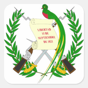 guatemala emblem fyrkantigt klistermärke