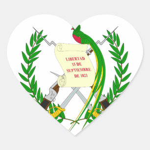 guatemala emblem hjärtformat klistermärke