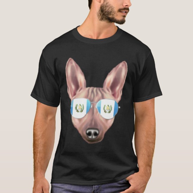 Guatemala Flag American Hairless Terrier Guatemala T Shirt (Framsida)