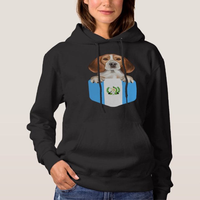Guatemala Flag Beagle Dog In Pocket T Shirt (Framsida)