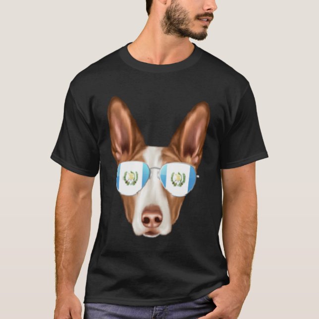 Guatemala Flag Ibizan Hound Dog Guatemala Pocket T Shirt (Framsida)