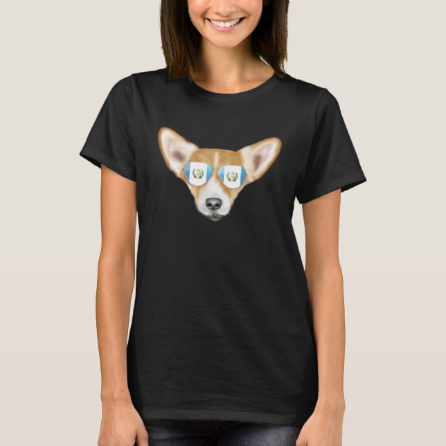 Guatemala Flag Pembroke Welsh Corgi Dog Guatemala  T Shirt (Framsida)