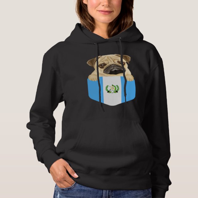 Guatemala Flag Pug Dog In Pocket T Shirt (Framsida)