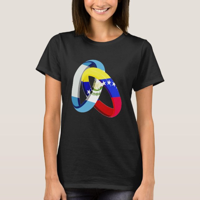 Guatemala Flag Venezuela Grown Ring Marriage Weddi T Shirt (Framsida)