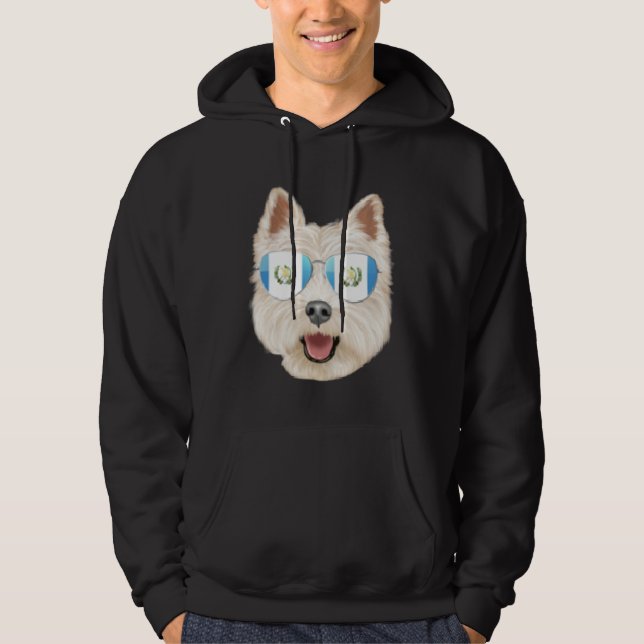 Guatemala Flag West Highland White Terrier Guatema Hoodie (Framsida)