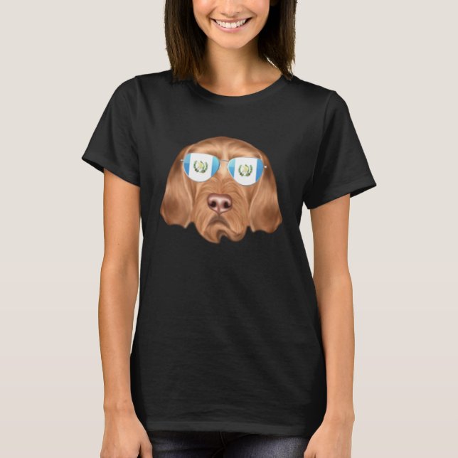 Guatemala Flag Wirehaired Vizsla Dog Guatemala Poc T Shirt (Framsida)