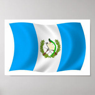 Guatemala Flagga Affisch Print